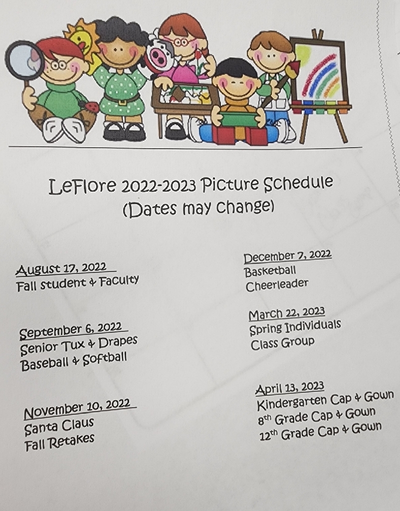 Picture Dates for 2022-2023